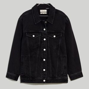 New MADEWELL The Oversized Trucker Jean Jacket in Washed Black